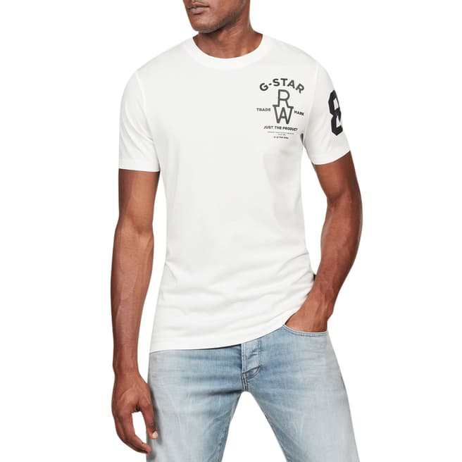 G-Star White Logo Slim T-Shirt