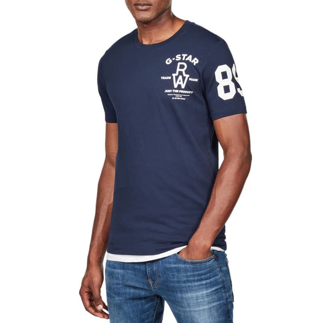 G-Star Blue Logo Slim T-Shirt