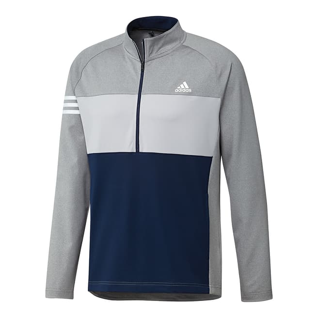Adidas Golf Grey Multi Coloured Competition 1/4 Zip Sweater