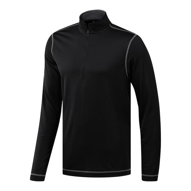 Adidas Golf Mens Black Uv Protection 1/4 Zip Sweatshirt