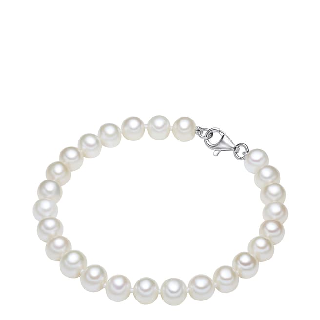 Yamato Pearls White Fresh Water Pearl Bracelet