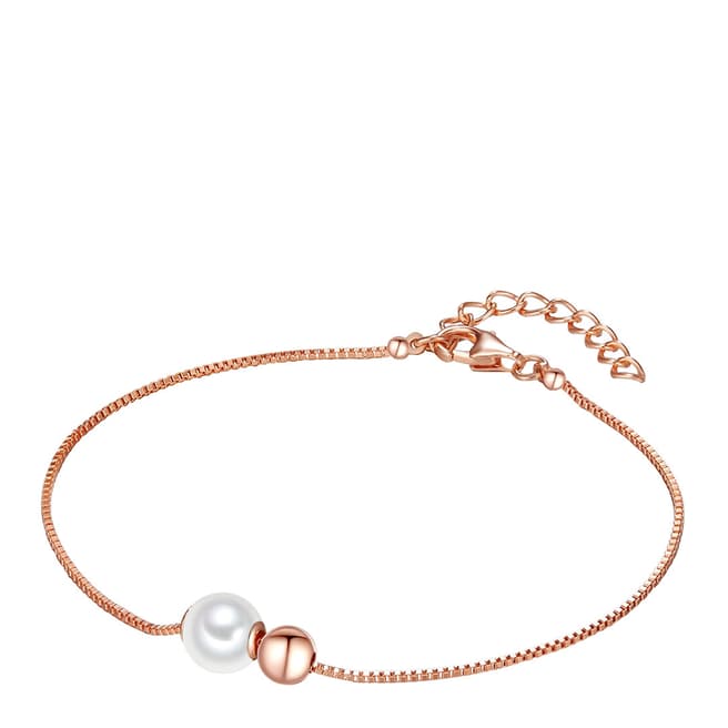 The Pacific Pearl Company White/Rose Gold Pearl Bracelet