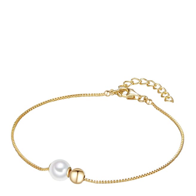 The Pacific Pearl Company White/Gold Pearl Bracelet