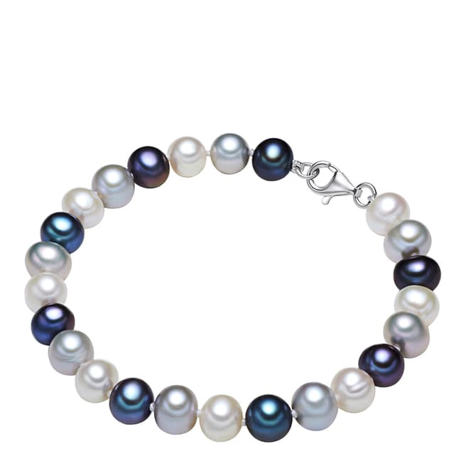 The Pacific Pearl Company White/Silver/Blue Pearl Bracelet