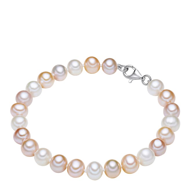 The Pacific Pearl Company White/Light Orange/Lilac Pearl Bracelet