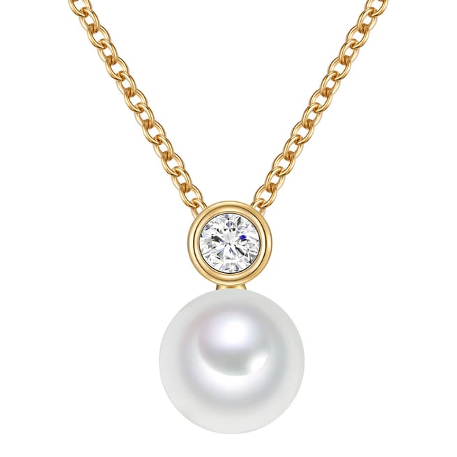 Yamato Pearls White/Gold Pearl Necklace