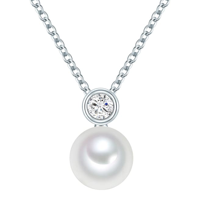 Yamato Pearls White/Silver Pearl Necklace