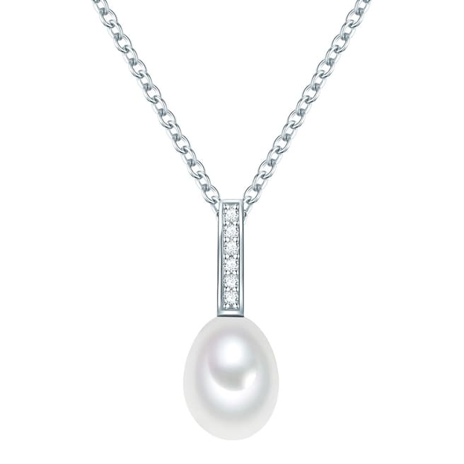 Yamato Pearls White/Silver Pearl Necklace