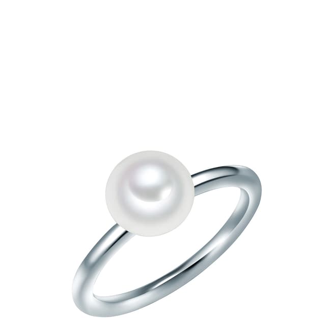 Yamato Pearls Silver Freshwater Cultured Pearl Ring