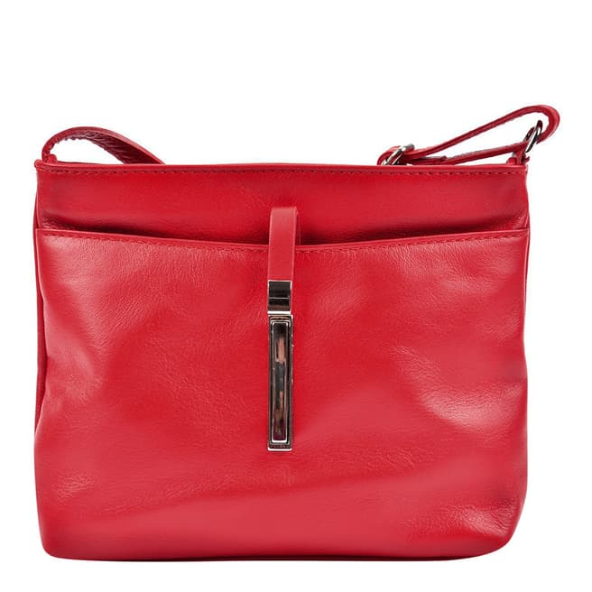 Roberta M Red Leather Crossbody Bag