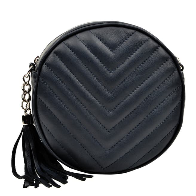 Luisa Vannini Navy Leather Crossbody Bag