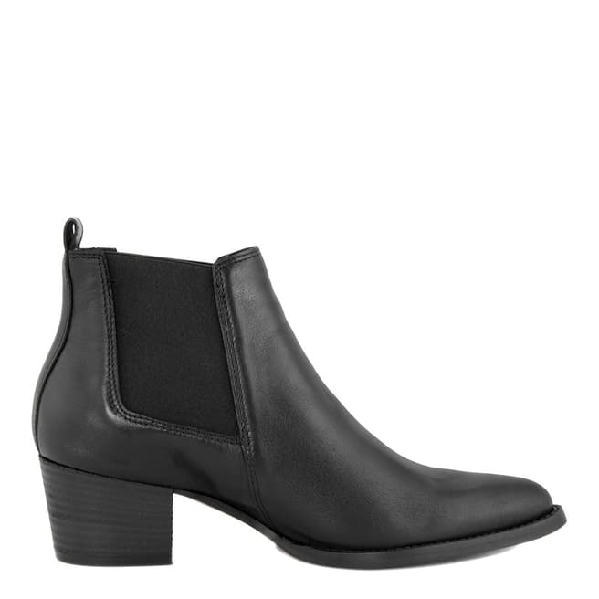 Gusto Black Leather Chelsea Ankle Boot