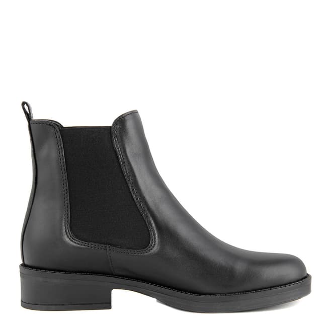 Gusto Black Leather Chelsea Ankle Boot