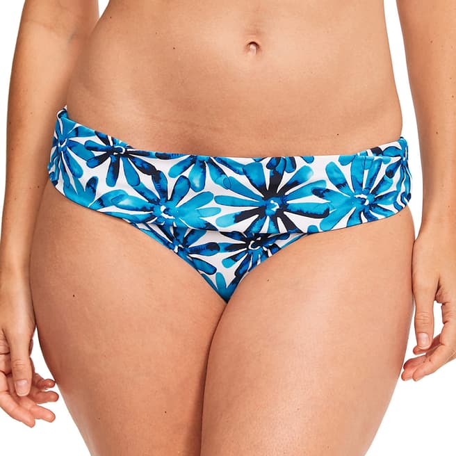 Figleaves Blue/White Palermo Floral Fold Brief