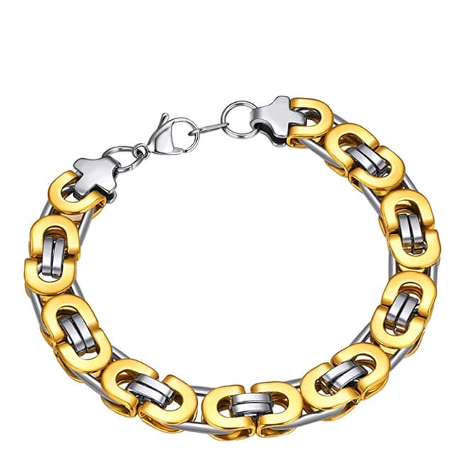 Stephen Oliver 18K Gold Plated & Silver Plated Two Tone Bracelet