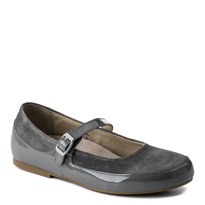Birkenstock Grey Leather Lismore Shoes