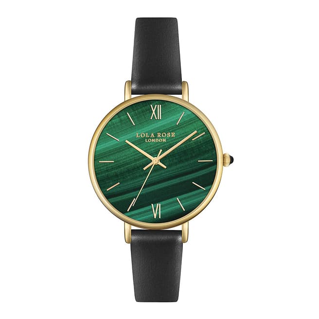 Lola Rose Green Face Leather Strap Watch