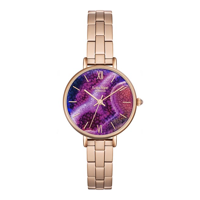 Lola Rose Aqua Purple Agate Stone Dial Bracelet Watch