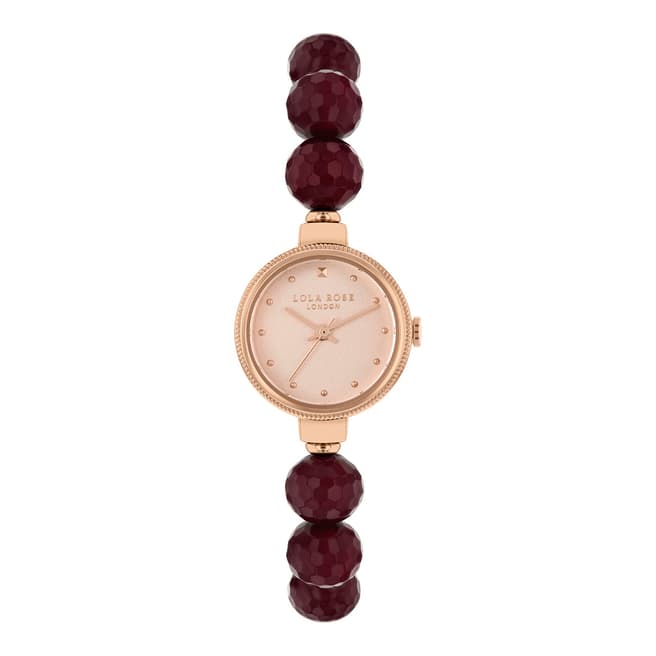 Lola Rose Ruby Agate 150mm Beaded Friendship Bracelet Watch