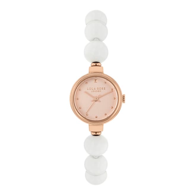 Lola Rose White Seashell 150mm Marble Beaded Friendship Bracelet Watch