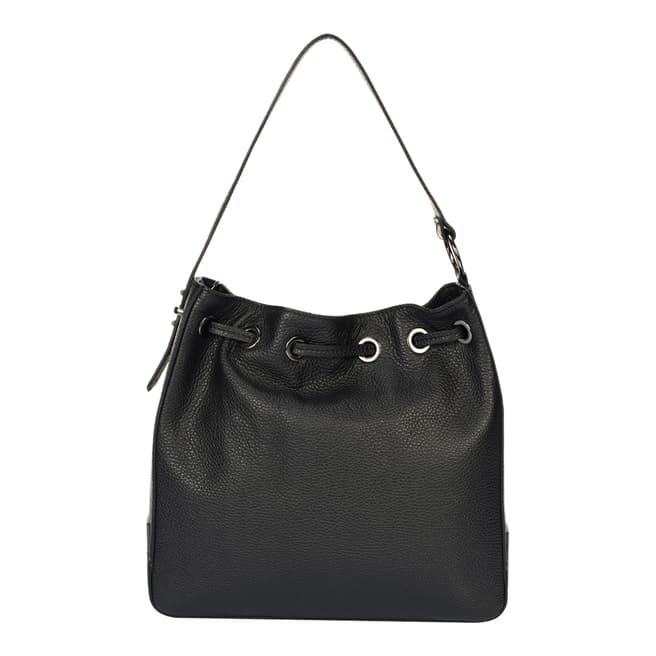 Markese Black Leather Shoulder Bag