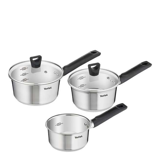 Tefal 3 Piece Simpleo Induction Stainless Steel Pan Set