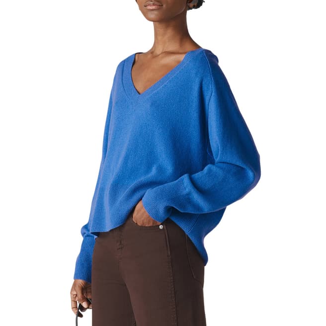 WHISTLES Blue Sustainable Cashmere Jumper