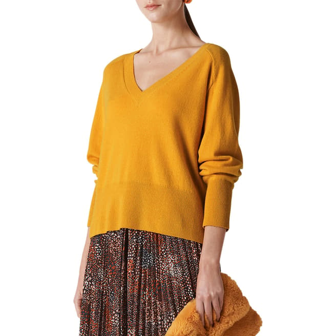 WHISTLES Yellow Sustainable Cashmere Jumper