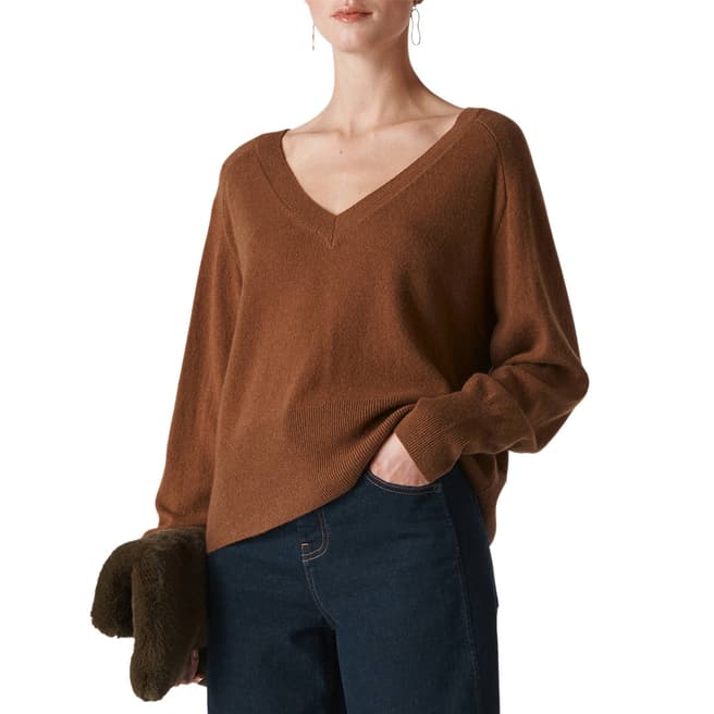 WHISTLES Camel Sustainable Cashmere Jumper