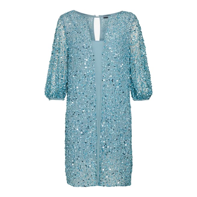 French Connection Ice Blue Diana Sequin Dress