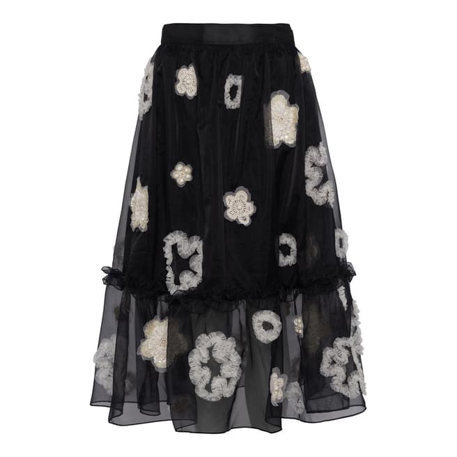 French Connection Black Josephine Embellished Full Skirt