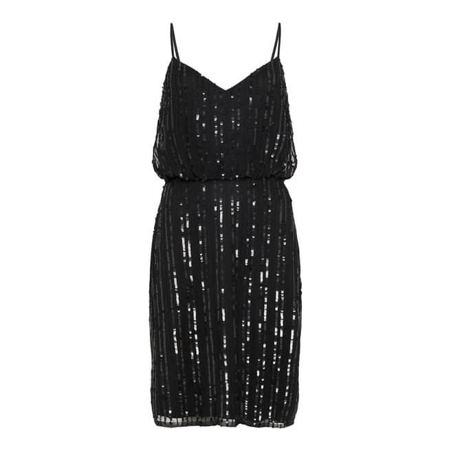 French Connection Black Aster Shine Strappy Dress