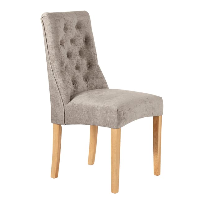 Serene Furnishings 2 X Fulham Oak Legs Mink Dining Chair