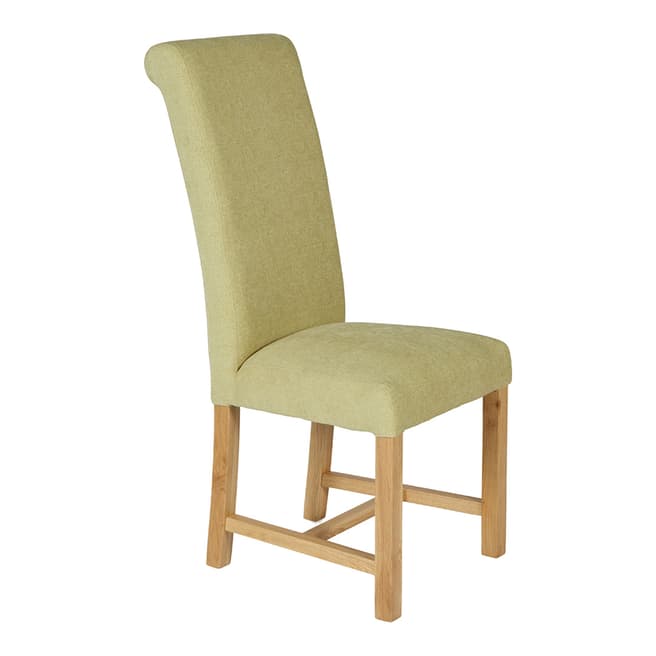 Serene Furnishings 2 X Greenwich Oatmeal Plain With Oak Legs, Dining Chair