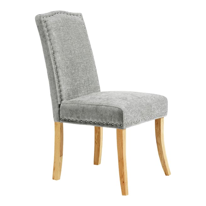 Serene Furnishings 2 X Knightsbridge Pair Of Steel Fabric Dining Chairs Oak Legs