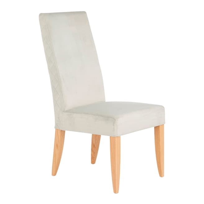 Serene Furnishings 2 X Hendon Oak Legs Silver Dining Chair