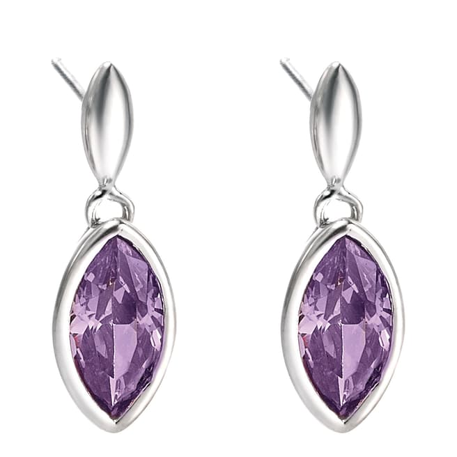 Fiorelli Silver Purple CZ Drop Earrings