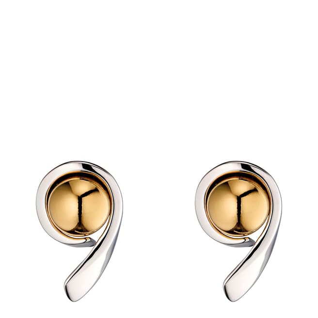 Fiorelli Silver Yellow Gold Ball Swirl Earrings