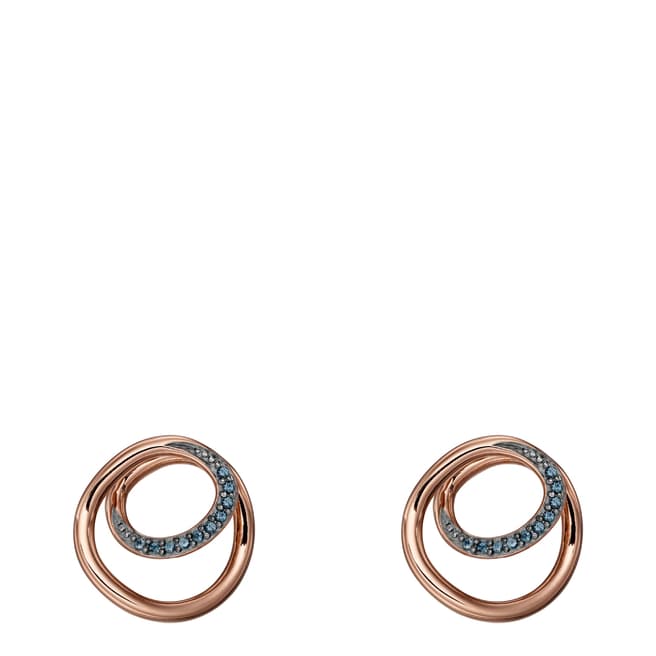 Fiorelli Rose Gold Blue Nano Spiral Earrings