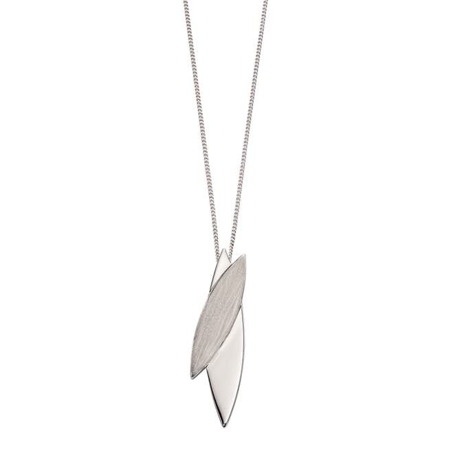 Fiorelli Silver Brushed Crossover Pendant Necklace