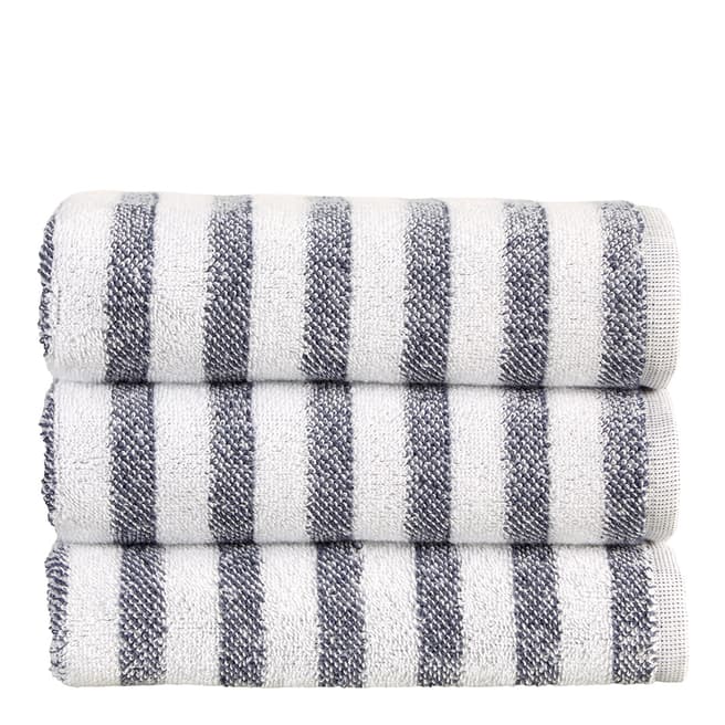 Christy Soho Stripe Pair of Hand Towels, Ocean