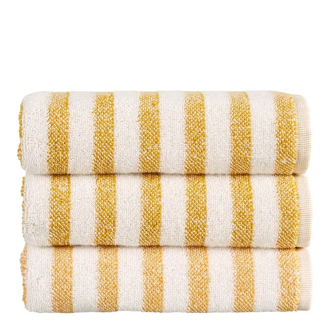 Christy Soho Stripe Pair of Hand Towels, Ochre