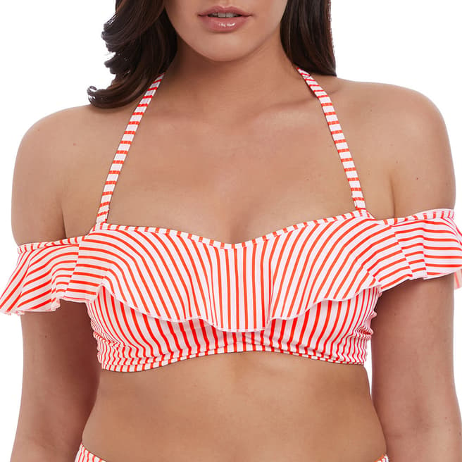 Freya Flame Totally Stripe Bardot Bikini Top