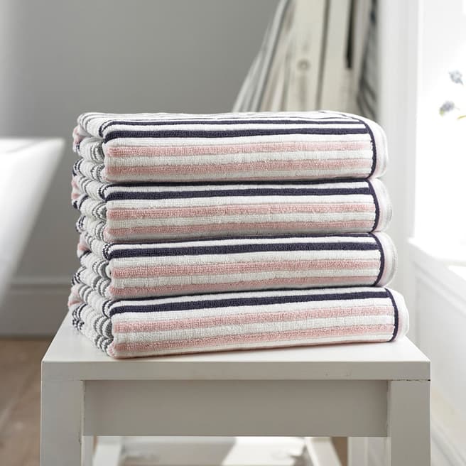 Deyongs Hanover Ribbed Bath Towel, Pink
