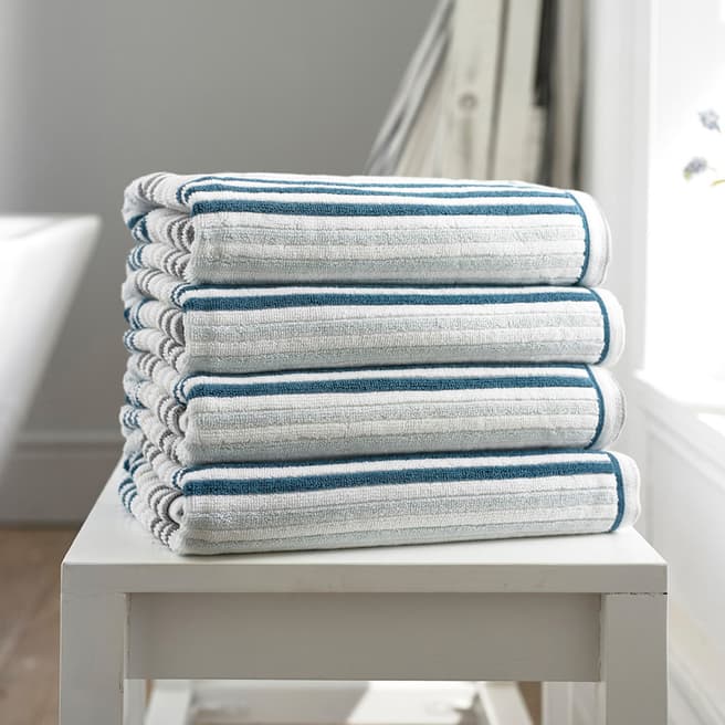 Deyongs Hanover Ribbed Bath Towel, Blue
