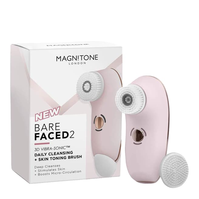 Magnitone BareFaced 2 3D Vibra-Sonic Cleansing + Toning Brush (Pink / Rose Gold)