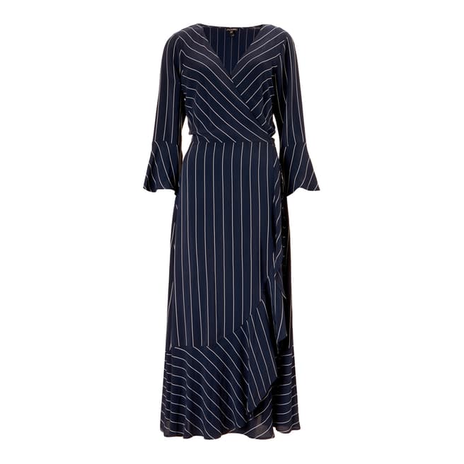 Baukjen Blue & White Stripe Harriet Wrap Dress
