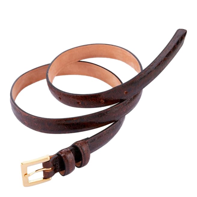 Pure Collection Rich Brown Leather Belt