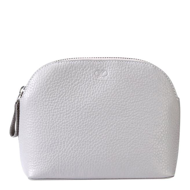 Pure Collection Pale Grey Leather Cosmetic Bag