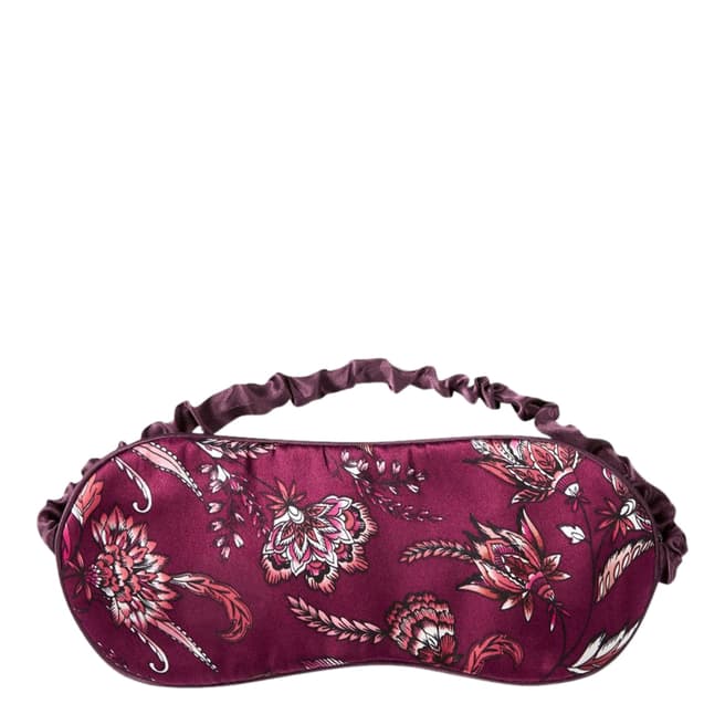 Pure Collection Opulence Burgundy Floral Silk Eye Mask